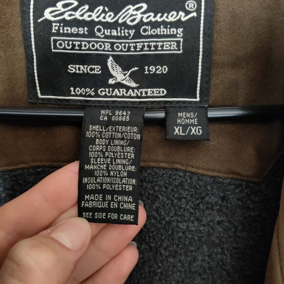 Eddie Bauer Outdoor Outfitter 100% Cotton Canvas Fleece-Lined Field Jacket XL - Picture 5 of 6